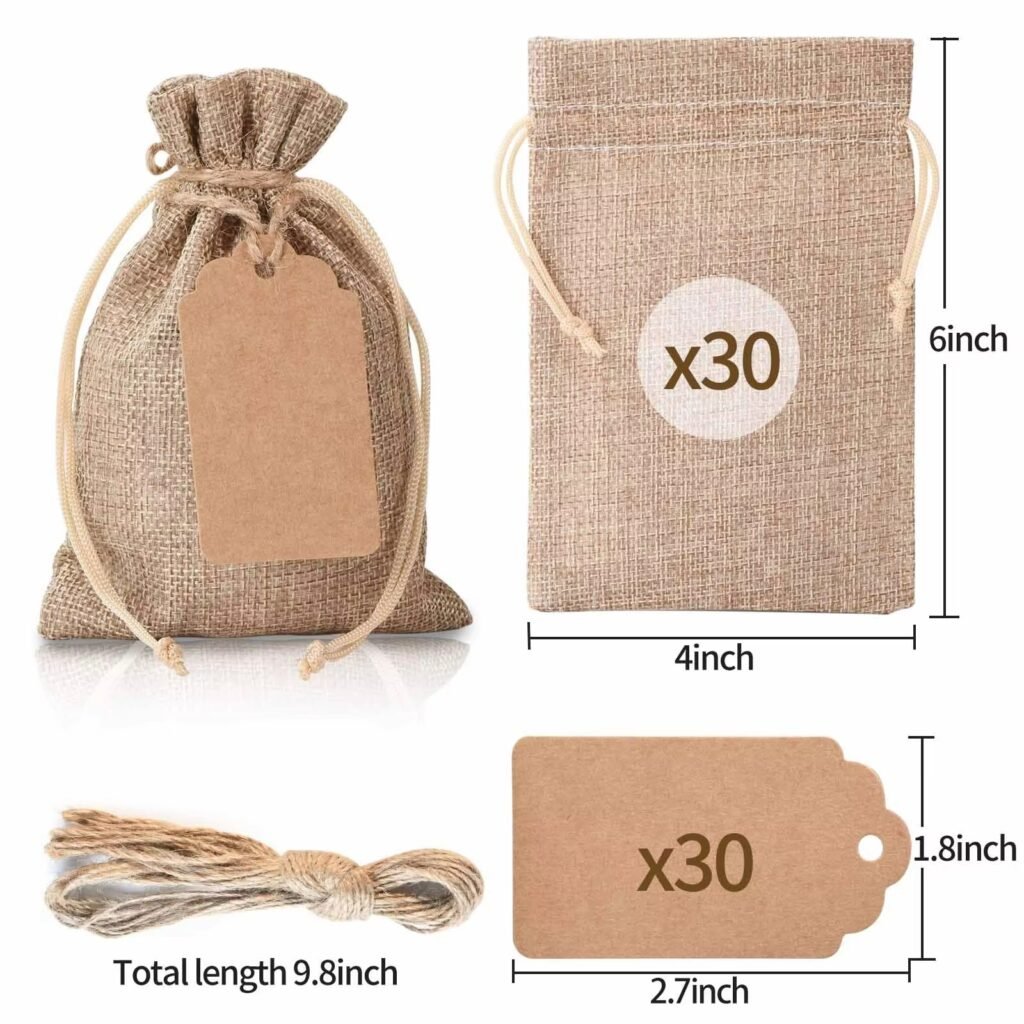 Hessian Drawstring Grocery Bags 