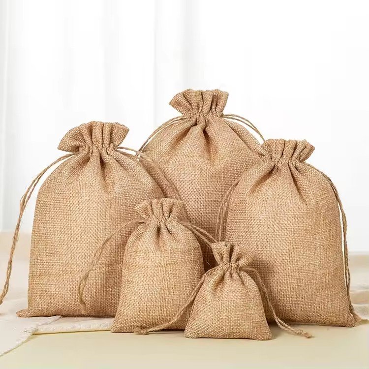 Hessian Drawstring Grocery Bags 