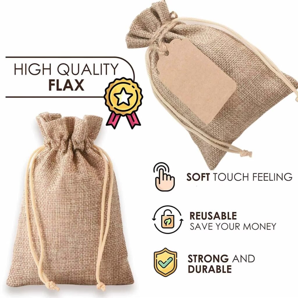 Hessian Drawstring Grocery Bags 